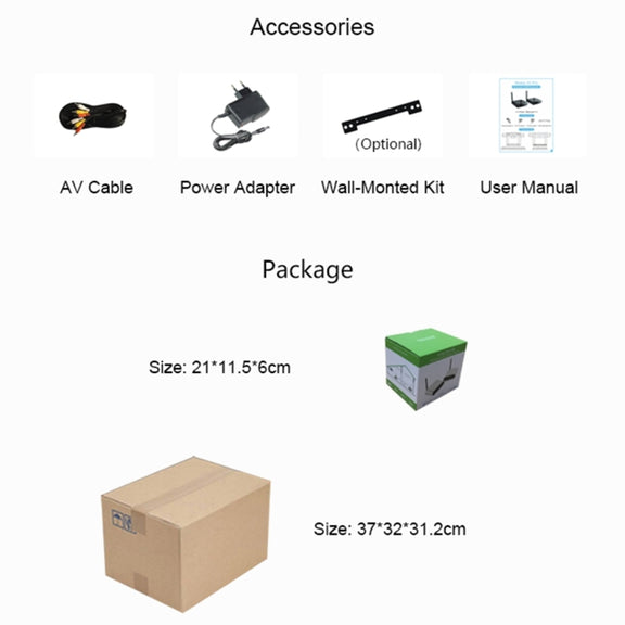 Measy AV530-2 5.8GHz Wireless Audio / Video Transmitter + 2 Receiver, Transmission Distance: 300m, EU Plug