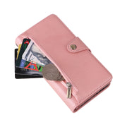 For Google Pixel 3A Rivet Buckle 9 Cards Three Fold Leather Phone Case(Rose Gold)