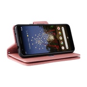 For Google Pixel 3A Rivet Buckle 9 Cards Three Fold Leather Phone Case(Rose Gold)