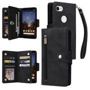 For Google Pixel 3A XL Rivet Buckle 9 Cards Three Fold Leather Phone Case(Black)