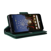 For Google Pixel 3A XL Rivet Buckle 9 Cards Three Fold Leather Phone Case(Green)