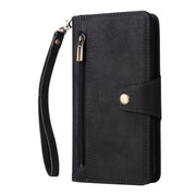 For Google Pixel 4 Rivet Buckle 9 Cards Three Fold Leather Phone Case(Black)