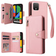 For Google Pixel 4 Rivet Buckle 9 Cards Three Fold Leather Phone Case(Rose Gold) - Google Cases by PMC TechLife | Online Shopping South Africa | PMC TechLife | Buy Now Pay Later Mobicred