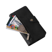 For Google Pixel 4A 4G Rivet Buckle 9 Cards Three Fold Leather Phone Case(Black)