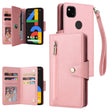 For Google Pixel 4A 4G Rivet Buckle 9 Cards Three Fold Leather Phone Case(Rose Gold) - Google Cases by PMC TechLife | Online Shopping South Africa | PMC TechLife | Buy Now Pay Later Mobicred