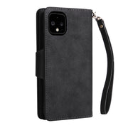For Google Pixel 4 XL Rivet Buckle 9 Cards Three Fold Leather Phone Case(Black)