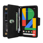 For Google Pixel 4 XL Rivet Buckle 9 Cards Three Fold Leather Phone Case(Black)