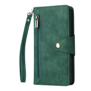 For Google Pixel 4 XL Rivet Buckle 9 Cards Three Fold Leather Phone Case(Green)