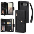For Google Pixel 6 Rivet Buckle 9 Cards Three Fold Leather Phone Case(Black) - Google Cases by PMC TechLife | Online Shopping South Africa | PMC TechLife | Buy Now Pay Later Mobicred