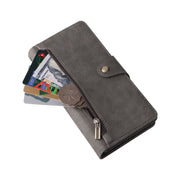 For Google Pixel 6 Rivet Buckle 9 Cards Three Fold Leather Phone Case(Grey)