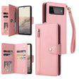 For Google Pixel 6 Rivet Buckle 9 Cards Three Fold Leather Phone Case(Rose Gold) - Google Cases by PMC TechLife | Online Shopping South Africa | PMC TechLife | Buy Now Pay Later Mobicred