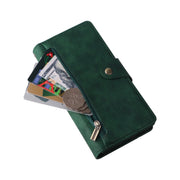 For Google Pixel 6 Pro Rivet Buckle 9 Cards Three Fold Leather Phone Case(Green)