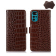 For Motorola Moto G22 Crocodile Top Layer Cowhide Leather Phone Case(Brown) - Motorola Cases by PMC TechLife | Online Shopping South Africa | PMC TechLife | Buy Now Pay Later Mobicred