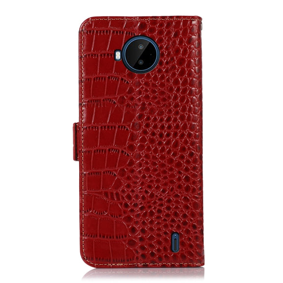 For Nokia C20 Plus Crocodile Top Layer Cowhide Leather Phone Case(Red)