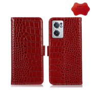For OnePlus Nord CE 2 5G Crocodile Top Layer Cowhide Leather Phone Case(Red)