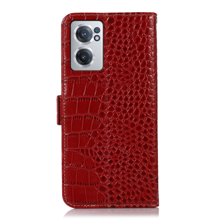 For OnePlus Nord CE 2 5G Crocodile Top Layer Cowhide Leather Phone Case(Red)