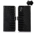 For Kyocera Digno BX2 Crocodile Top Layer Cowhide Leather Phone Case(Black) - More Brand by PMC TechLife | Online Shopping South Africa | PMC TechLife | Buy Now Pay Later Mobicred