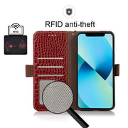 For Kyocera Digno BX2 Crocodile Top Layer Cowhide Leather Phone Case(Red)