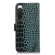 For Sony Xperia 10 IV Crocodile Top Layer Cowhide Leather Phone Case(Green)