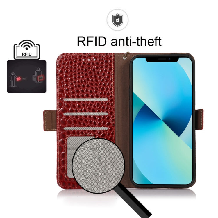 For Google Pixel 7 5G Crocodile Top Layer Cowhide Leather Phone Case(Red)
