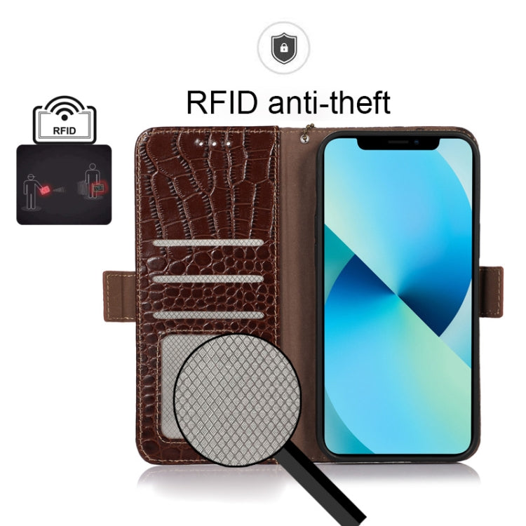 For Google Pixel 7 5G Crocodile Top Layer Cowhide Leather Phone Case(Brown)