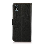 For Sony Xperia Ace III KHAZNEH Side-Magnetic Litchi Genuine Leather RFID Phone Case(Black)