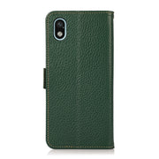 For Sony Xperia Ace III KHAZNEH Side-Magnetic Litchi Genuine Leather RFID Phone Case(Green)