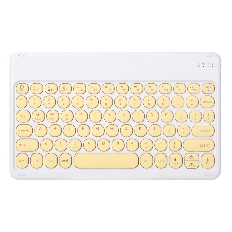 For Xiaomi Pad 6S Pro 12.4 2024 +X3 Candy Color Round Keys Bluetooth Keyboard Leather Case(Lemon Yellow)