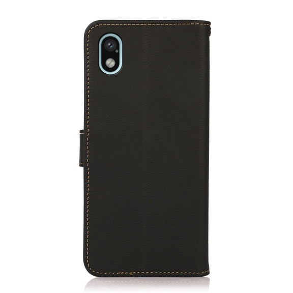 For Sony Xperia Ace III KHAZNEH Custer Genuine Leather RFID Phone Case(Black)