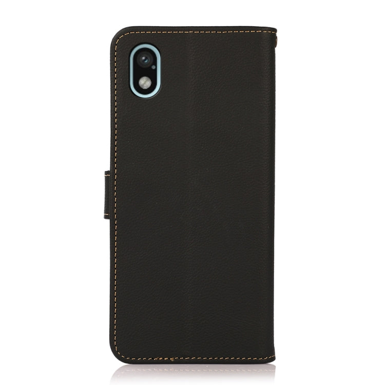 For Sony Xperia Ace III KHAZNEH Custer Genuine Leather RFID Phone Case(Black)