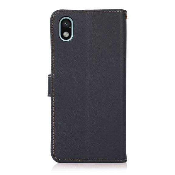 For Sony Xperia Ace III KHAZNEH Custer Genuine Leather RFID Phone Case(Blue)