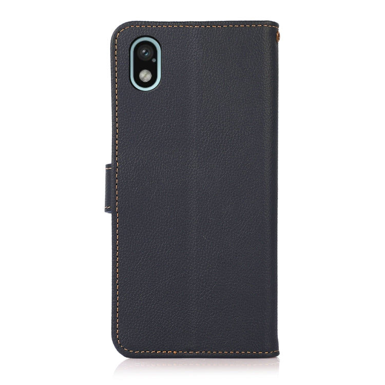 For Sony Xperia Ace III KHAZNEH Custer Genuine Leather RFID Phone Case(Blue)