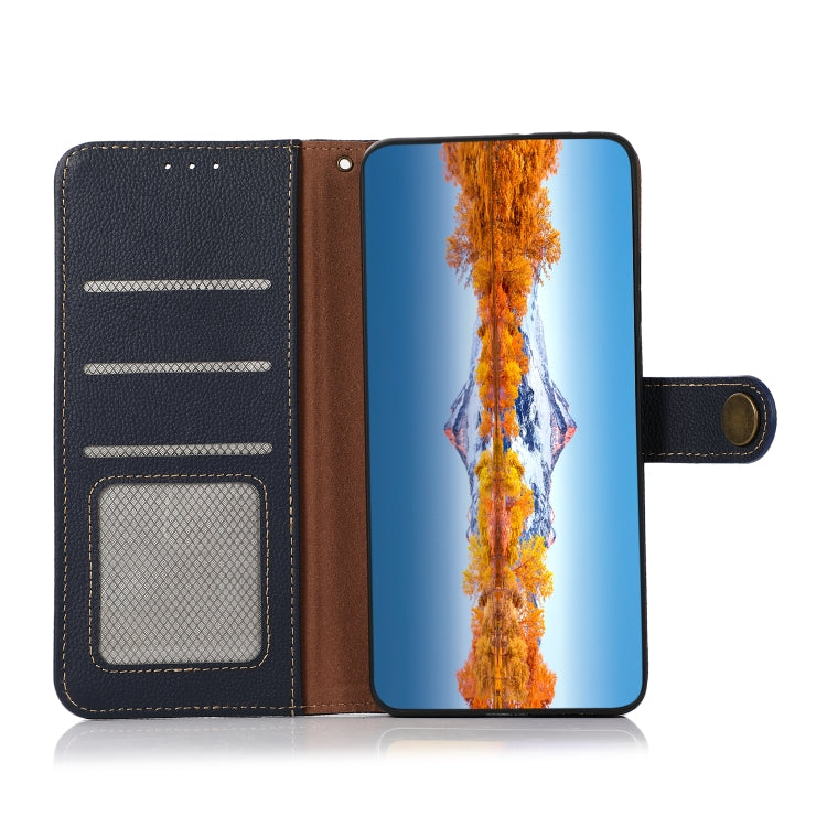 For Sony Xperia Ace III KHAZNEH Custer Genuine Leather RFID Phone Case(Blue)