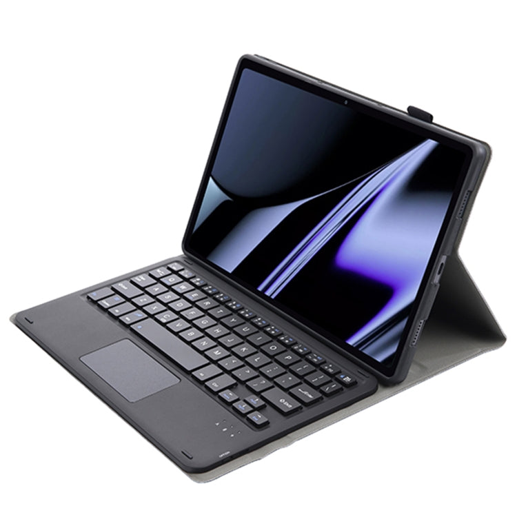 OP11-A Lambskin Texture Ultra-thin Bluetooth Keyboard Leather Case with Touchpad For OPPO Pad 11 inch(Black)