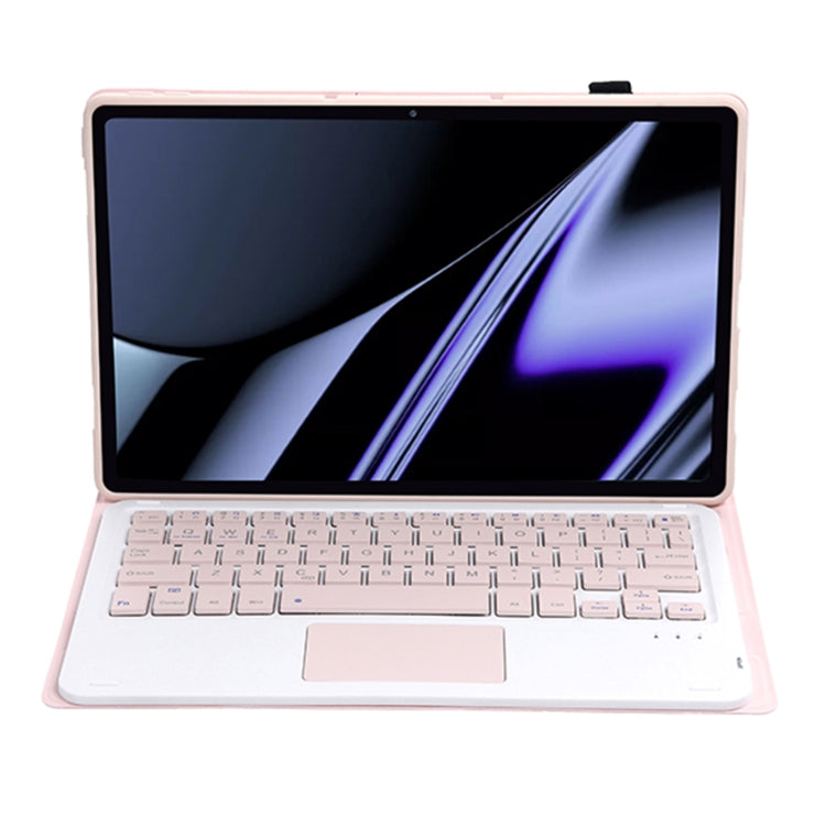 OP11-A Lambskin Texture Ultra-thin Bluetooth Keyboard Leather Case with Touchpad For OPPO Pad 11 inch(Pink)