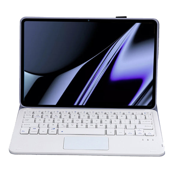 OP11-A Lambskin Texture Ultra-thin Bluetooth Keyboard Leather Case with Touchpad For OPPO Pad 11 inch(Purple)