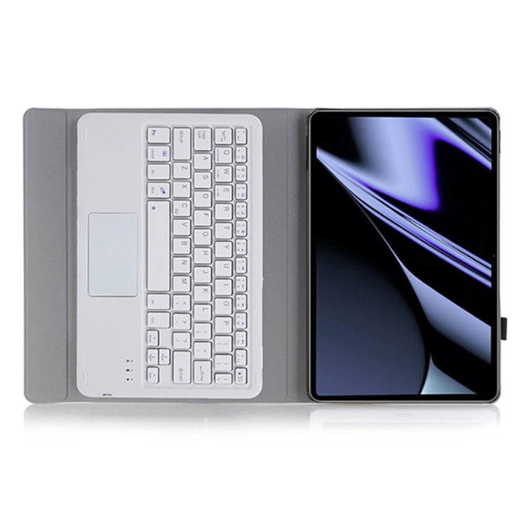 OP11-A Lambskin Texture Ultra-thin Bluetooth Keyboard Leather Case with Touchpad For OPPO Pad 11 inch(Purple)