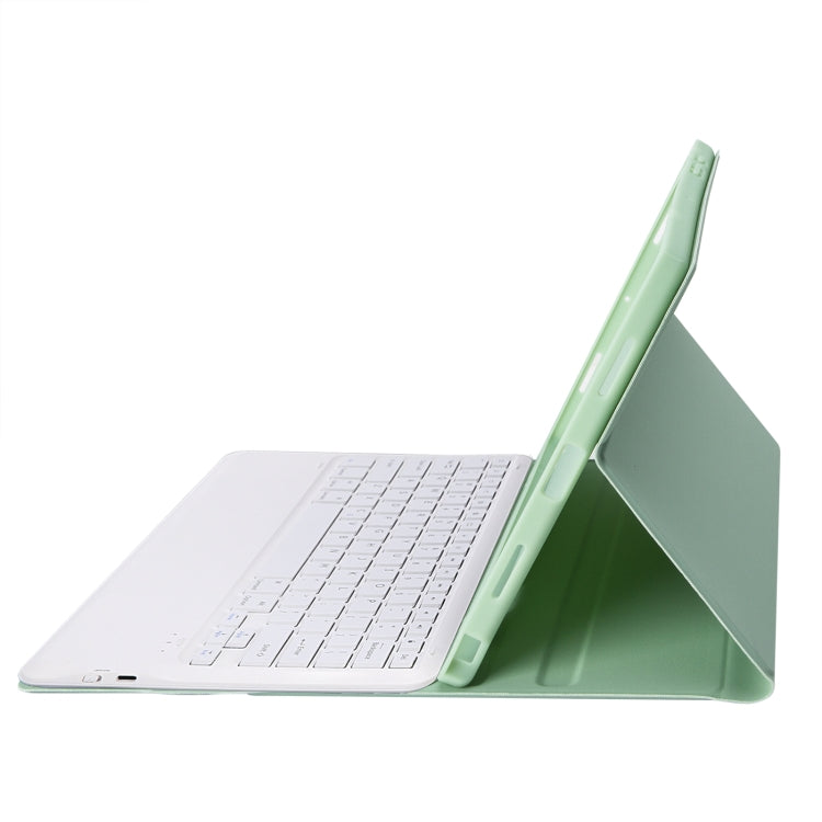 A800B Candy Color Detachable Bluetooth Keyboard Case with Pen Slot for Samsung Galaxy Tab S8+  / S7+ / S7 FE(Light Green)