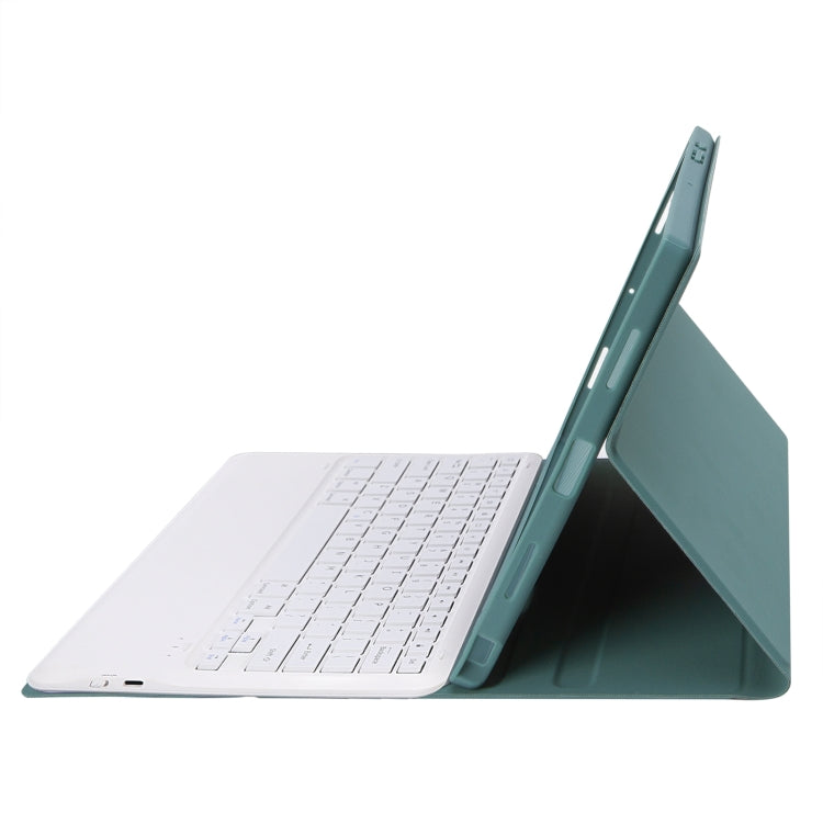 A800B Candy Color Detachable Bluetooth Keyboard Case with Pen Slot for Samsung Galaxy Tab S8+  / S7+ / S7 FE(Dark Green)