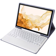 A800B Candy Color Detachable Bluetooth Keyboard Case with Pen Slot for Samsung Galaxy Tab S8+  / S7+ / S7 FE(Purple)