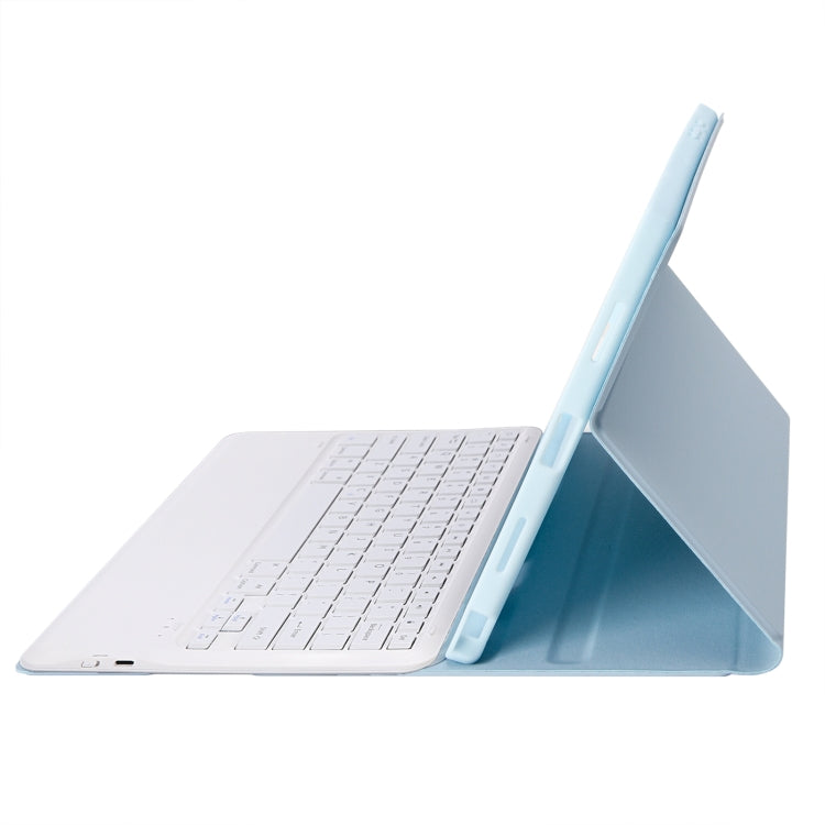 A800B Candy Color Detachable Bluetooth Keyboard Case with Pen Slot for Samsung Galaxy Tab S8+  / S7+ / S7 FE(Ice Blue)