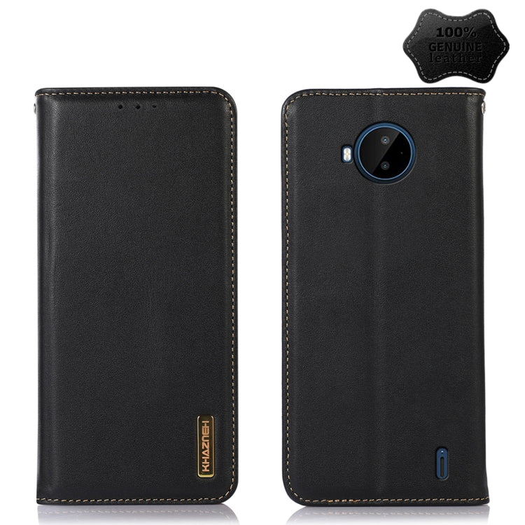 For Nokia C20 Plus KHAZNEH Nappa Top Layer Cowhide Leather Phone Case(Black)