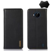 For Nokia C20 Plus KHAZNEH Nappa Top Layer Cowhide Leather Phone Case(Black)