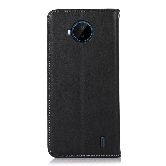 For Nokia C20 Plus KHAZNEH Nappa Top Layer Cowhide Leather Phone Case(Black)