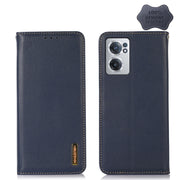 For OnePlus Nord CE 2 5G KHAZNEH Nappa Top Layer Cowhide Leather Phone Case(Blue)