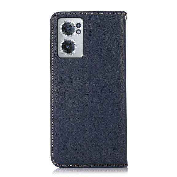 For OnePlus Nord CE 2 5G KHAZNEH Nappa Top Layer Cowhide Leather Phone Case(Blue)