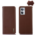 For OnePlus Nord CE 2 5G KHAZNEH Nappa Top Layer Cowhide Leather Phone Case(Brown) - OnePlus Cases by PMC TechLife | Online Shopping South Africa | PMC TechLife | Buy Now Pay Later Mobicred