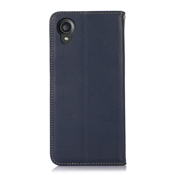 For Kyocera Digno BX2 KHAZNEH Nappa Top Layer Cowhide Leather Phone Case(Blue)