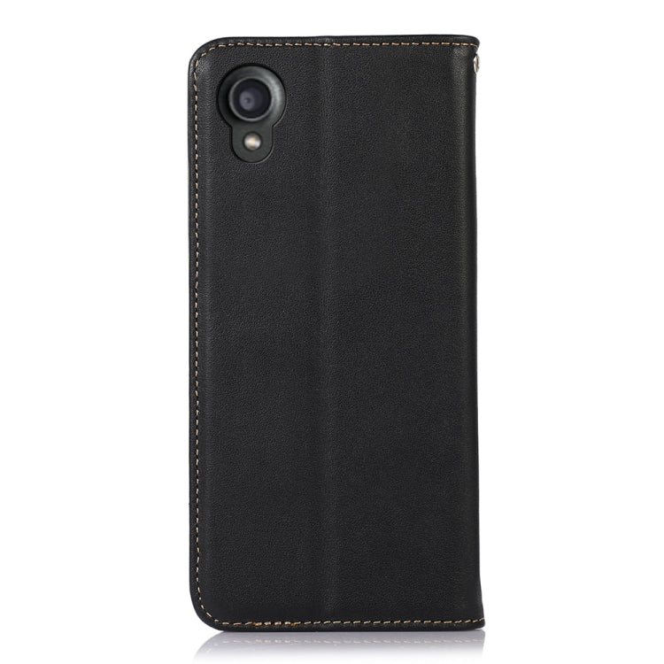 For Kyocera Digno BX2 KHAZNEH Nappa Top Layer Cowhide Leather Phone Case(Black)