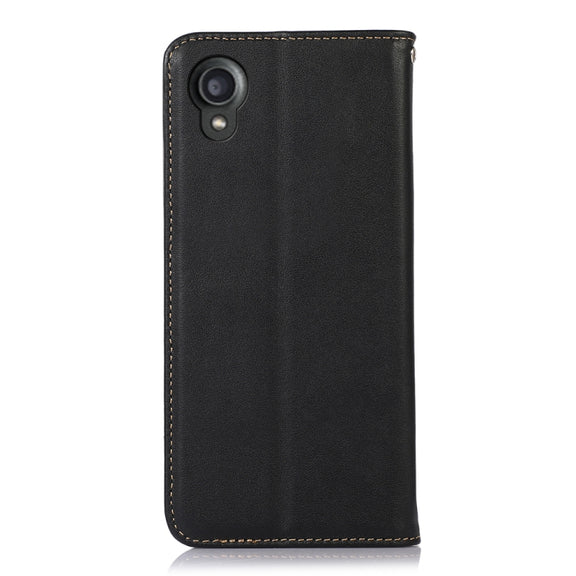 For Kyocera Digno BX2 KHAZNEH Nappa Top Layer Cowhide Leather Phone Case(Black)